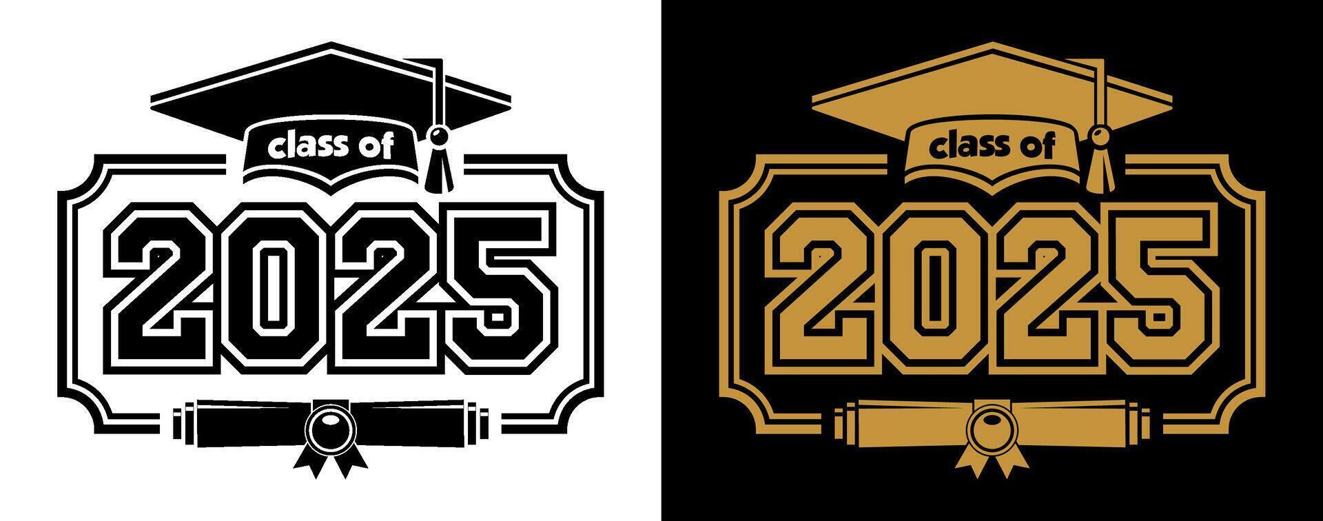 2025 graduate class logo in frame vector
