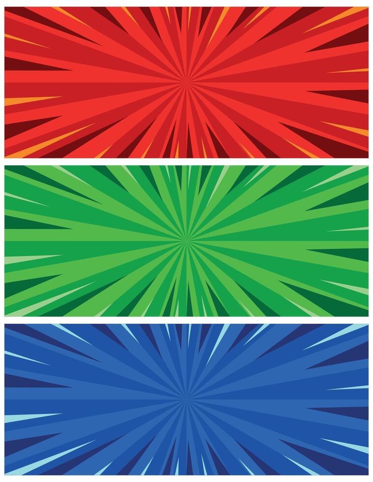 RGB comic backgrounds template set vector
