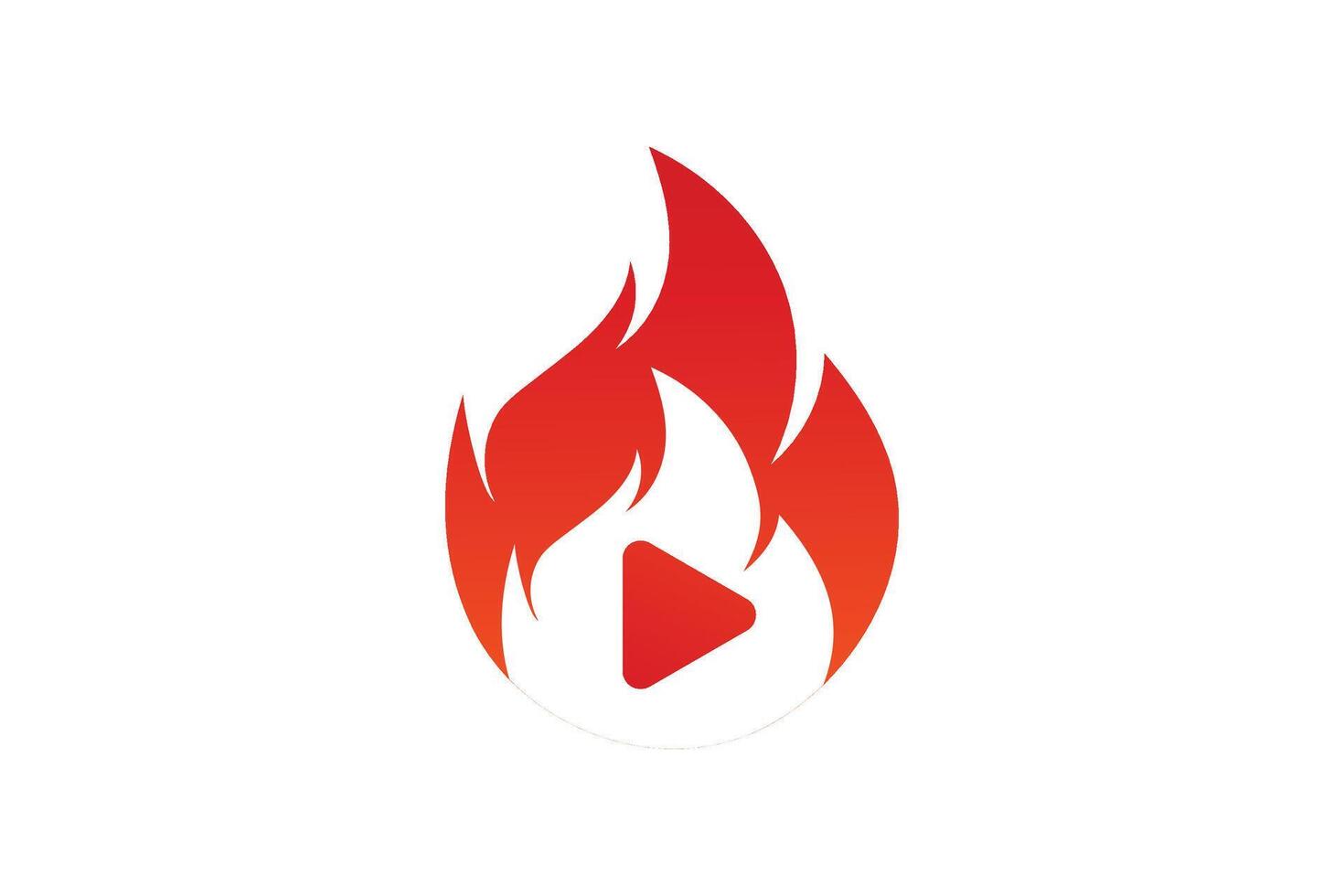 Fire Play Icon Clipart Logo Design vector
