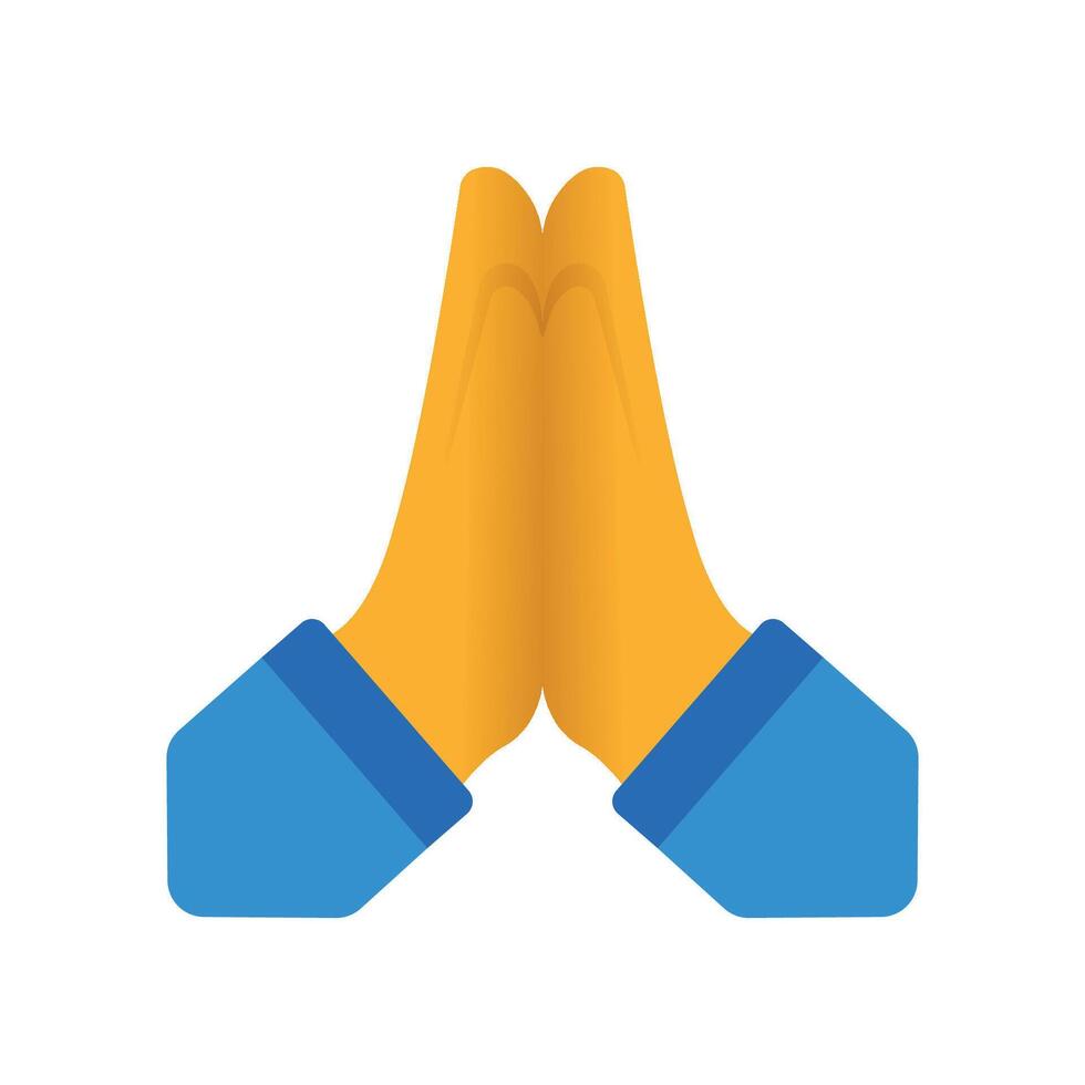Folded Hands Emoji Clipart Illustration Design vector