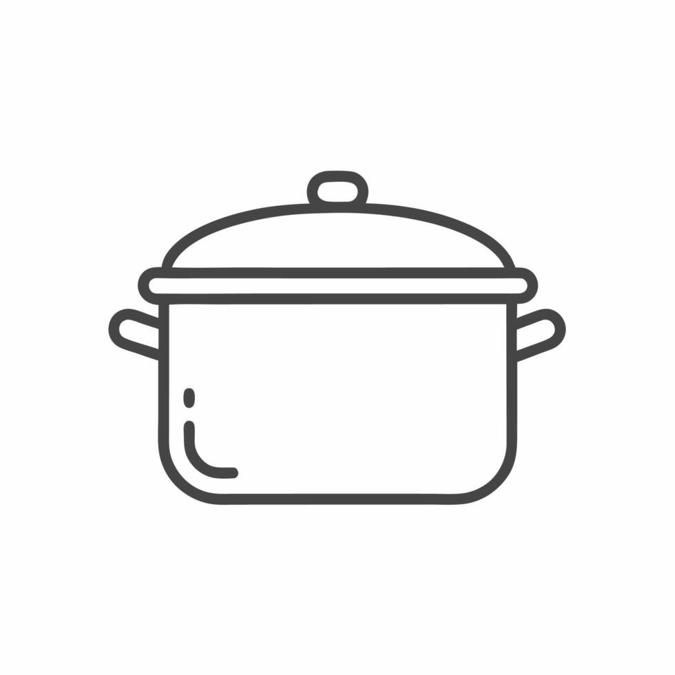 Creative depiction of a cooking pot for culinary arts and home recipes featuring simple flat line illustration vector