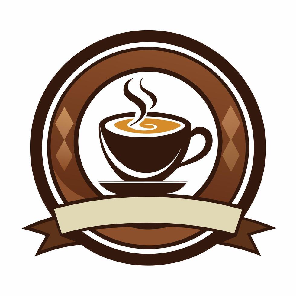 Coffee cup icon illustration and logo with coffee vector