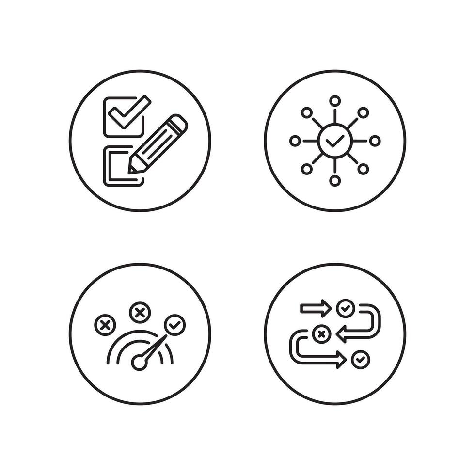 Task Management and Decision-Making Icons Set. vector
