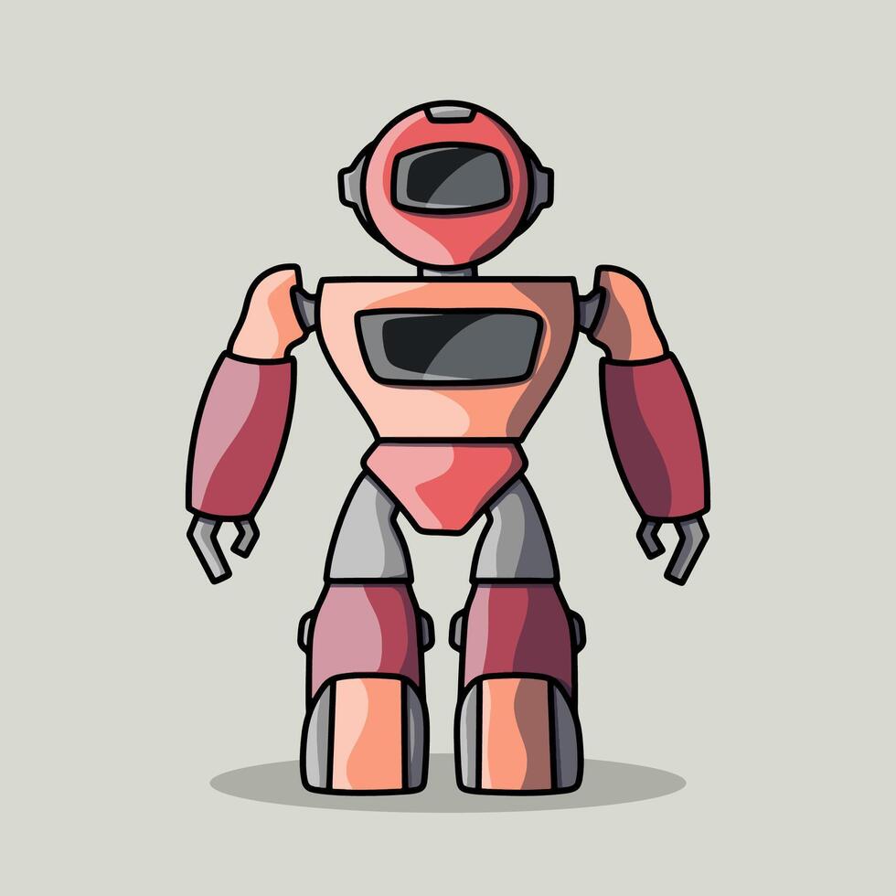 Illustration of a colorful and friendly robot character vector
