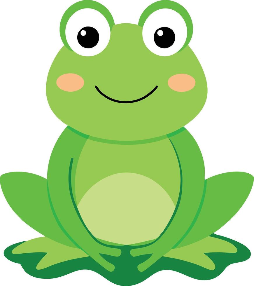 Happy Frog Relaxing on a Lily Pad Design vector