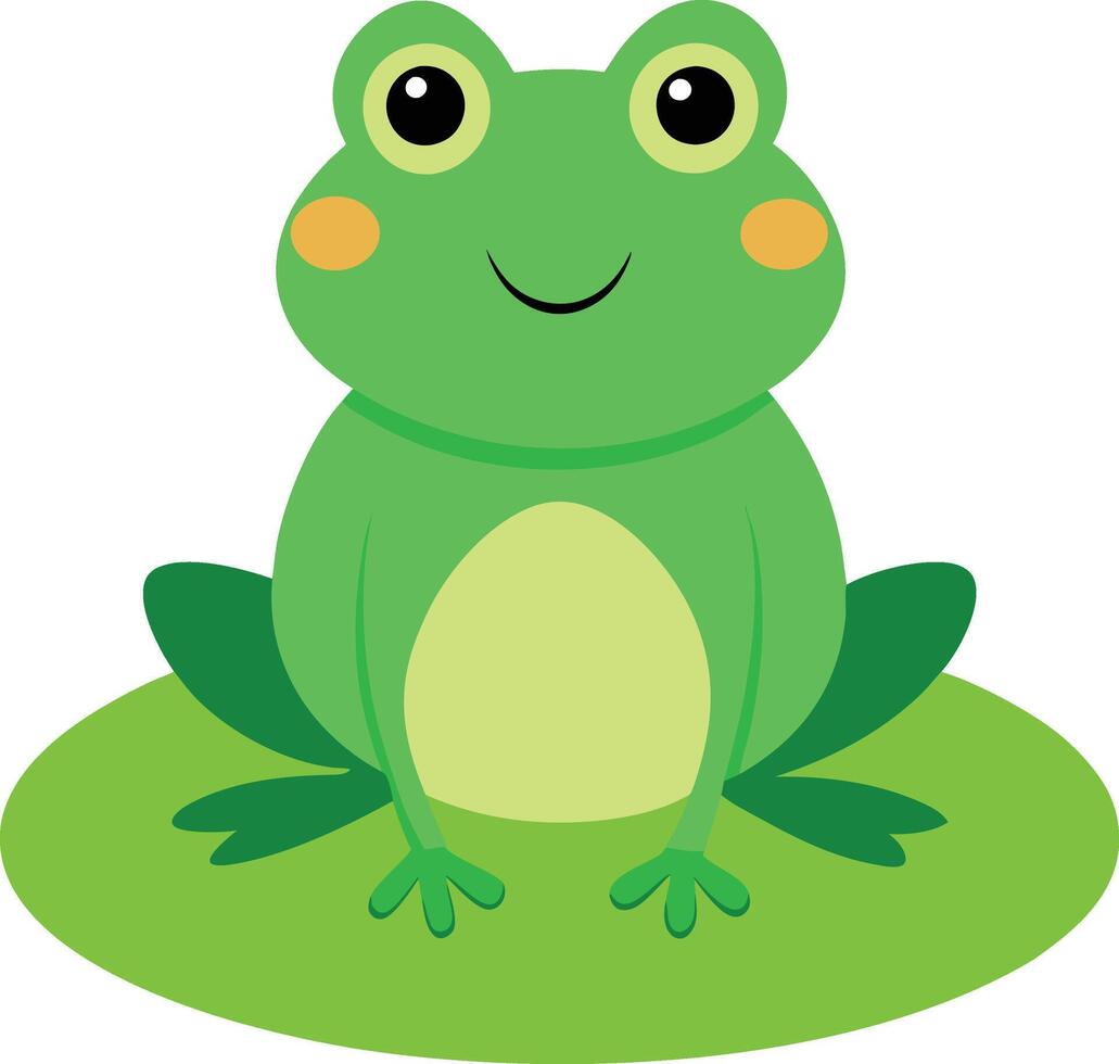 Joyful Frog Enjoying the Pond on a Lily Pad vector