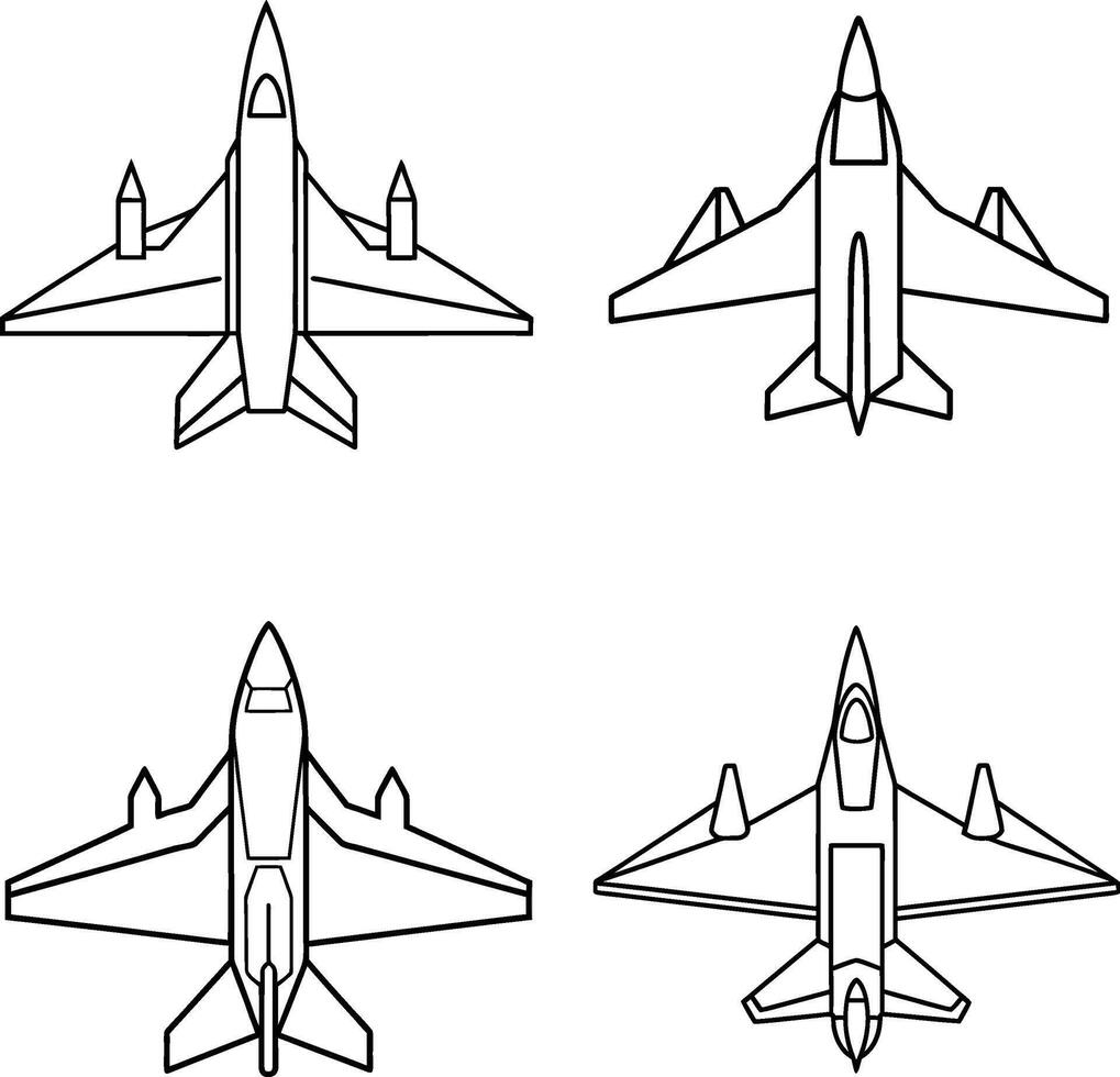 Z Plane Line Art Coloring Page vector