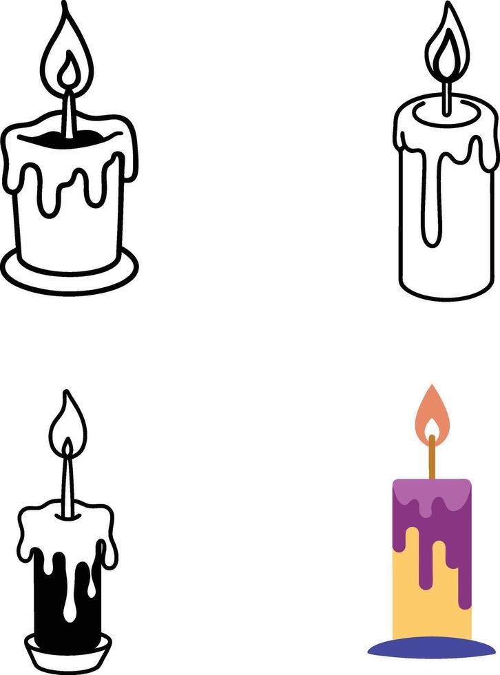 illustration of Candle with dripping wax vector