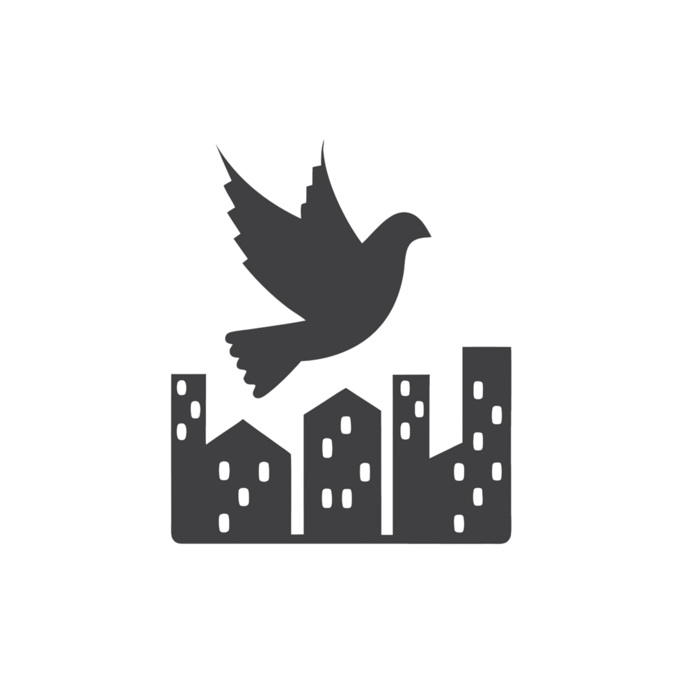 A symbolic and abstract representation of freedom, as a bird takes flight above a city, symbolizing escape, independence, and personal growth png