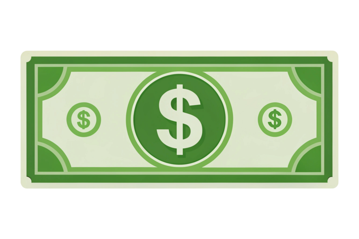 Green dollar bill with stylized design, perfect for finance, banking, or money themed projects png
