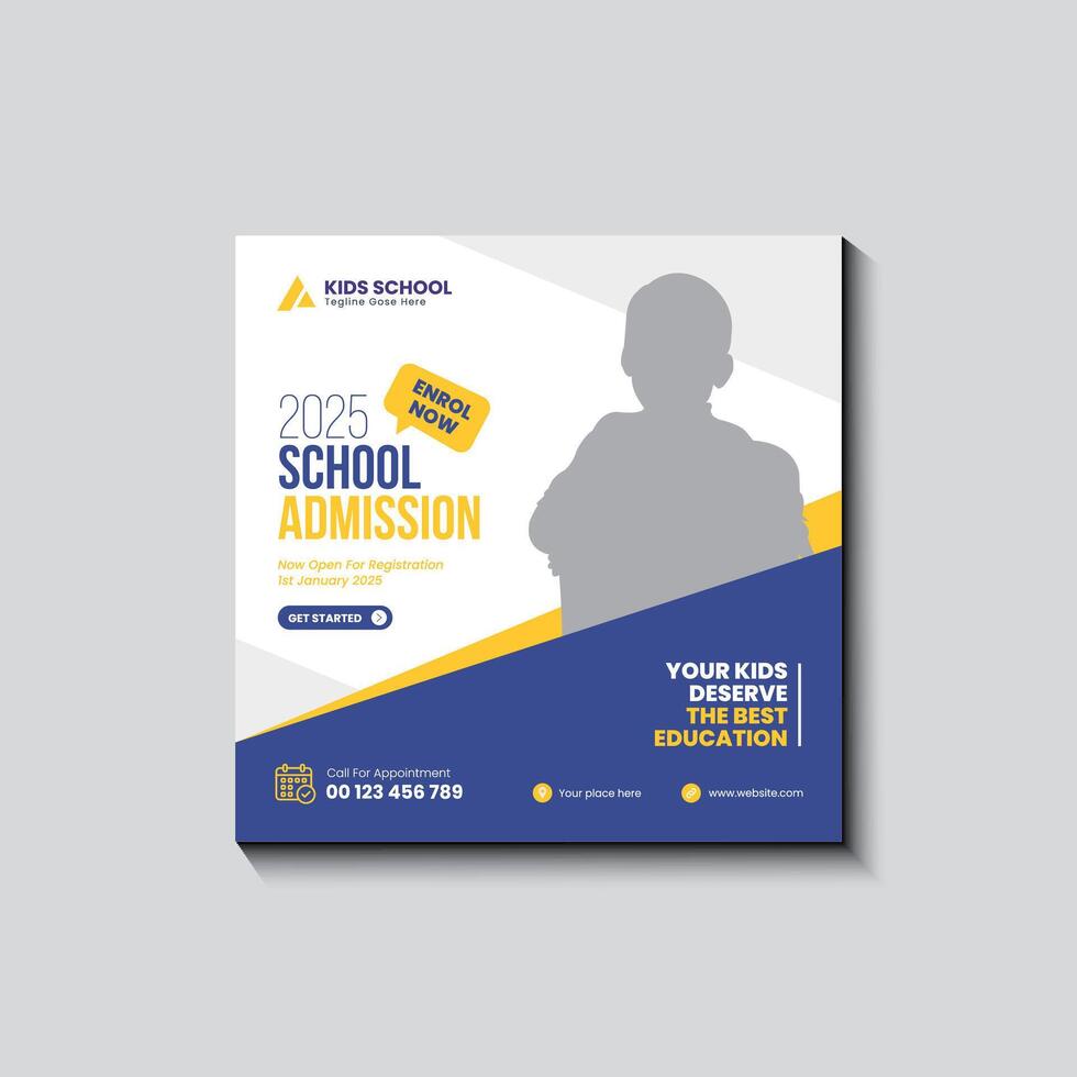 Back to School social media post template design vector