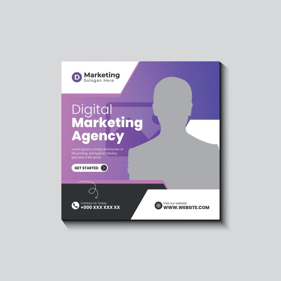 Digital Marketing social media post design template vector