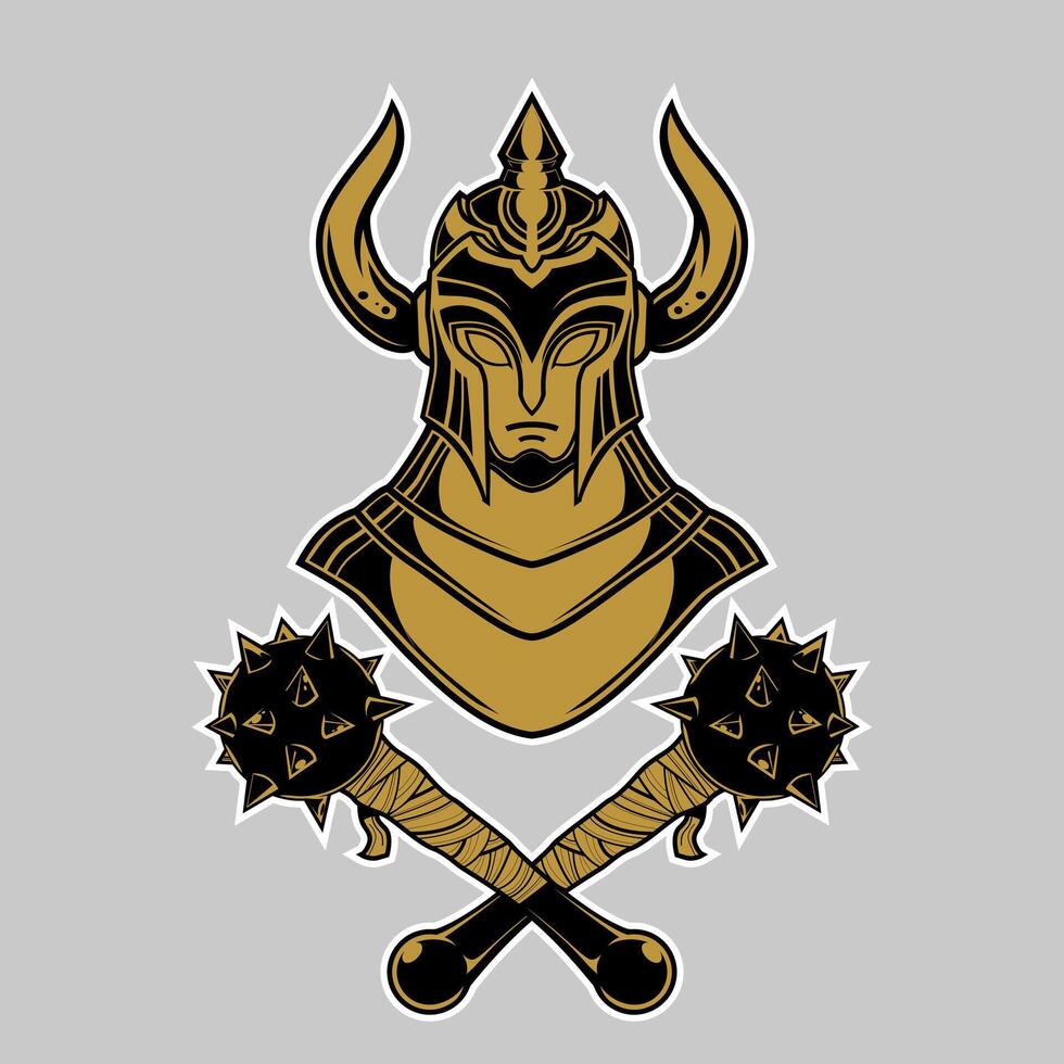 Gold Armor Warrior Logo vector