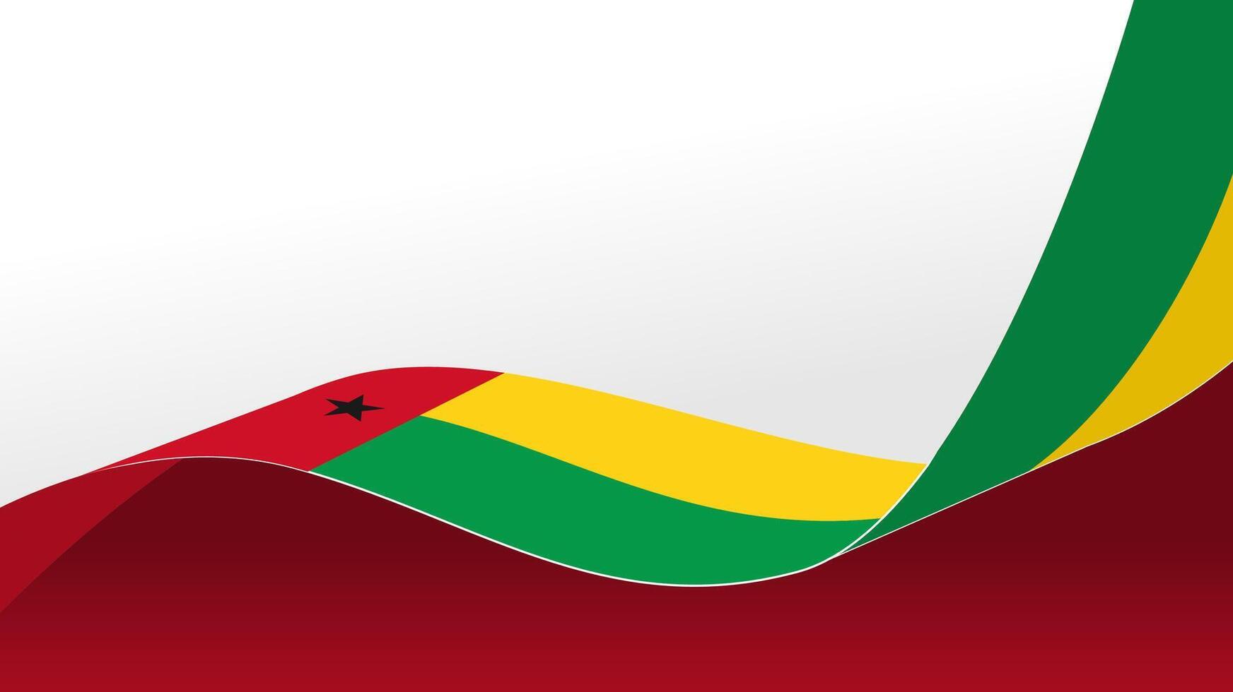 waving guinea flag frame background with copy space for text. for national day vector