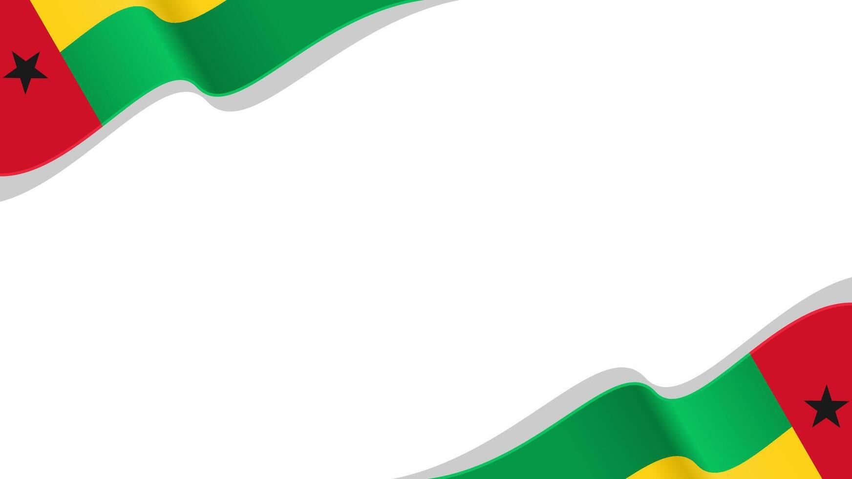 wavy guinea bissau flag frame background with copy space for text. for national day vector
