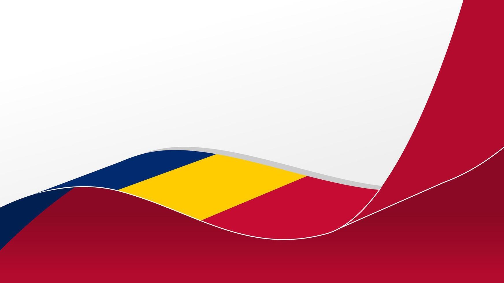 waving chad flag frame background with copy space for text. for national day vector