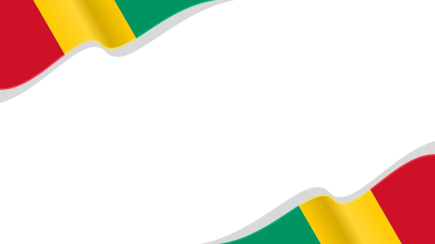 wavy guinea flag frame background with copy space for text. for national day vector
