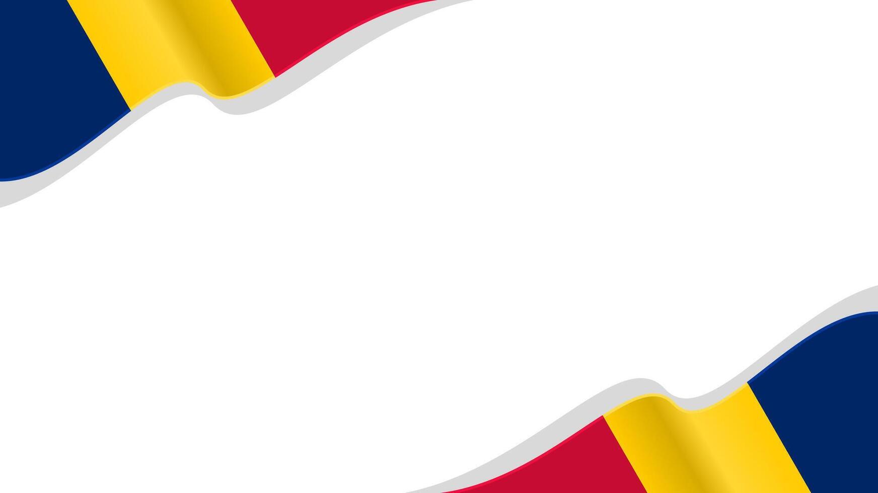 wavy chad flag frame background with copy space for text. for national day vector