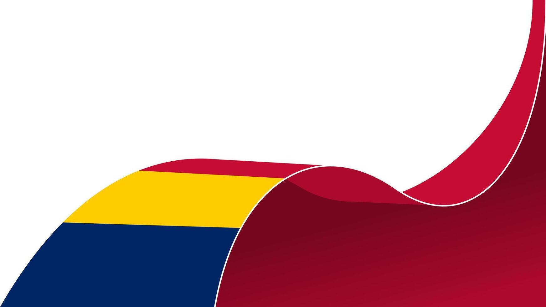 wavy chad flag ribbon background with copy space for text. for national day vector