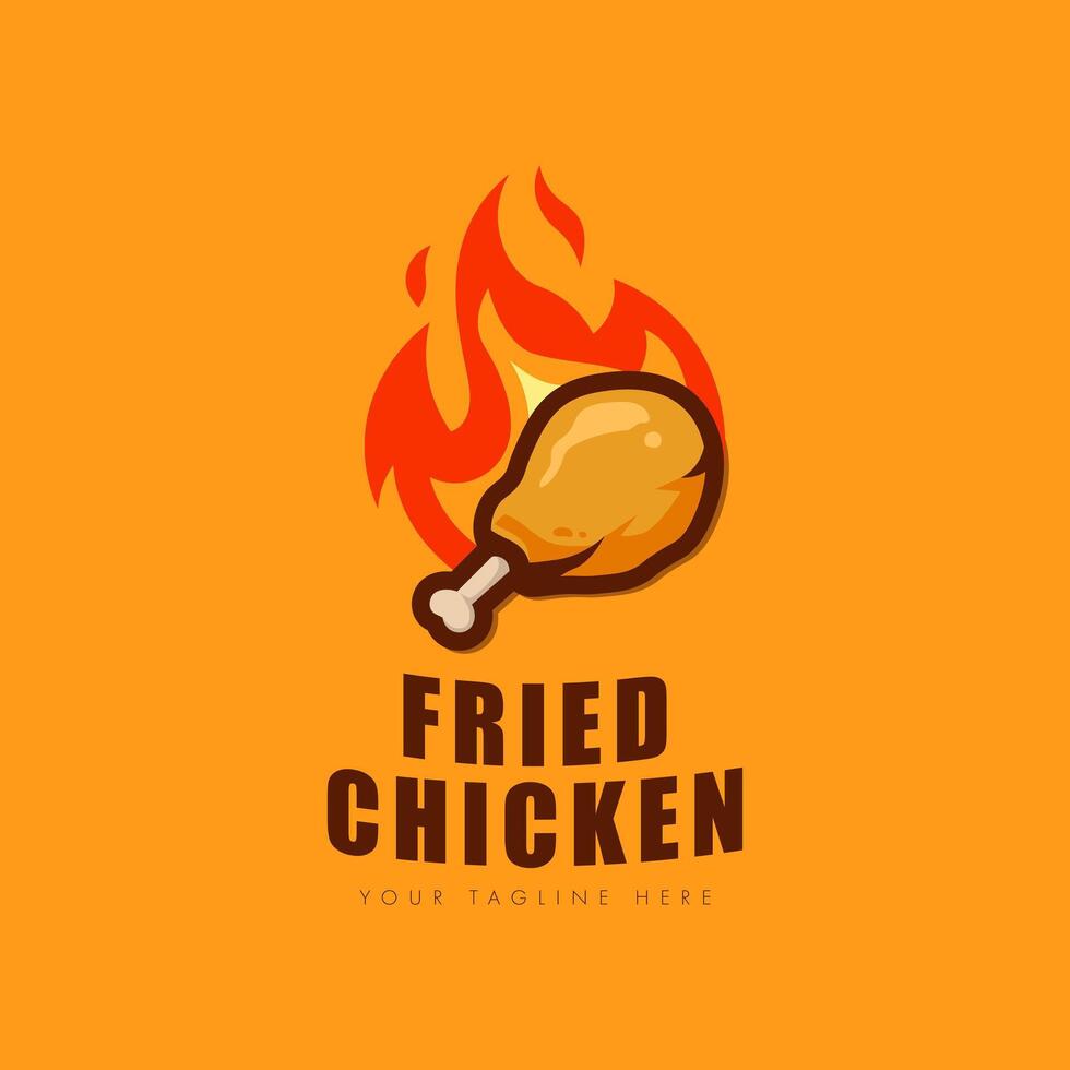 rustic fire chicken leg for fried chicken vector