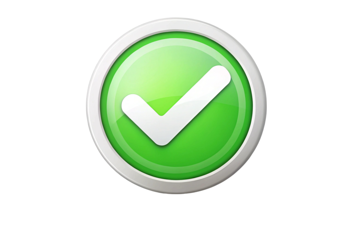 Green check icon on a circular background, commonly used in digital user interfaces for approval or completion status png
