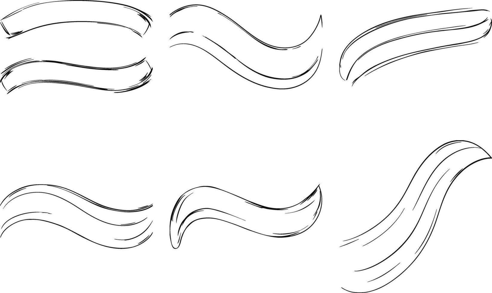 Stylish Hand Painted Brush Stroke Set vector