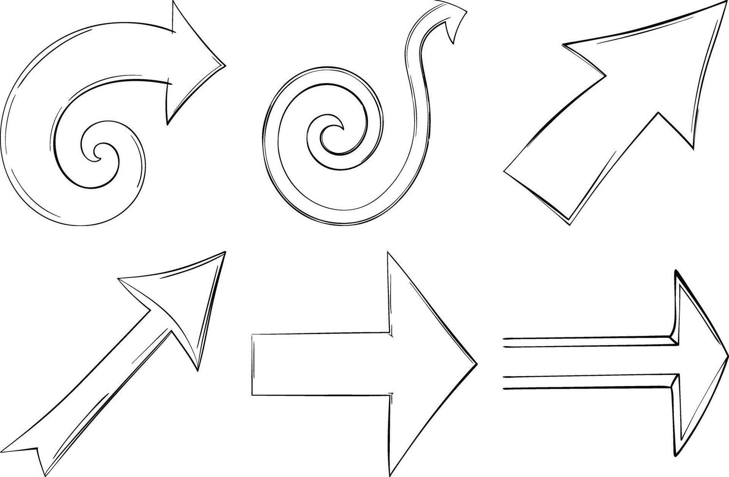 High Quality Hand Illustrated Arrow Designs for Graphics vector