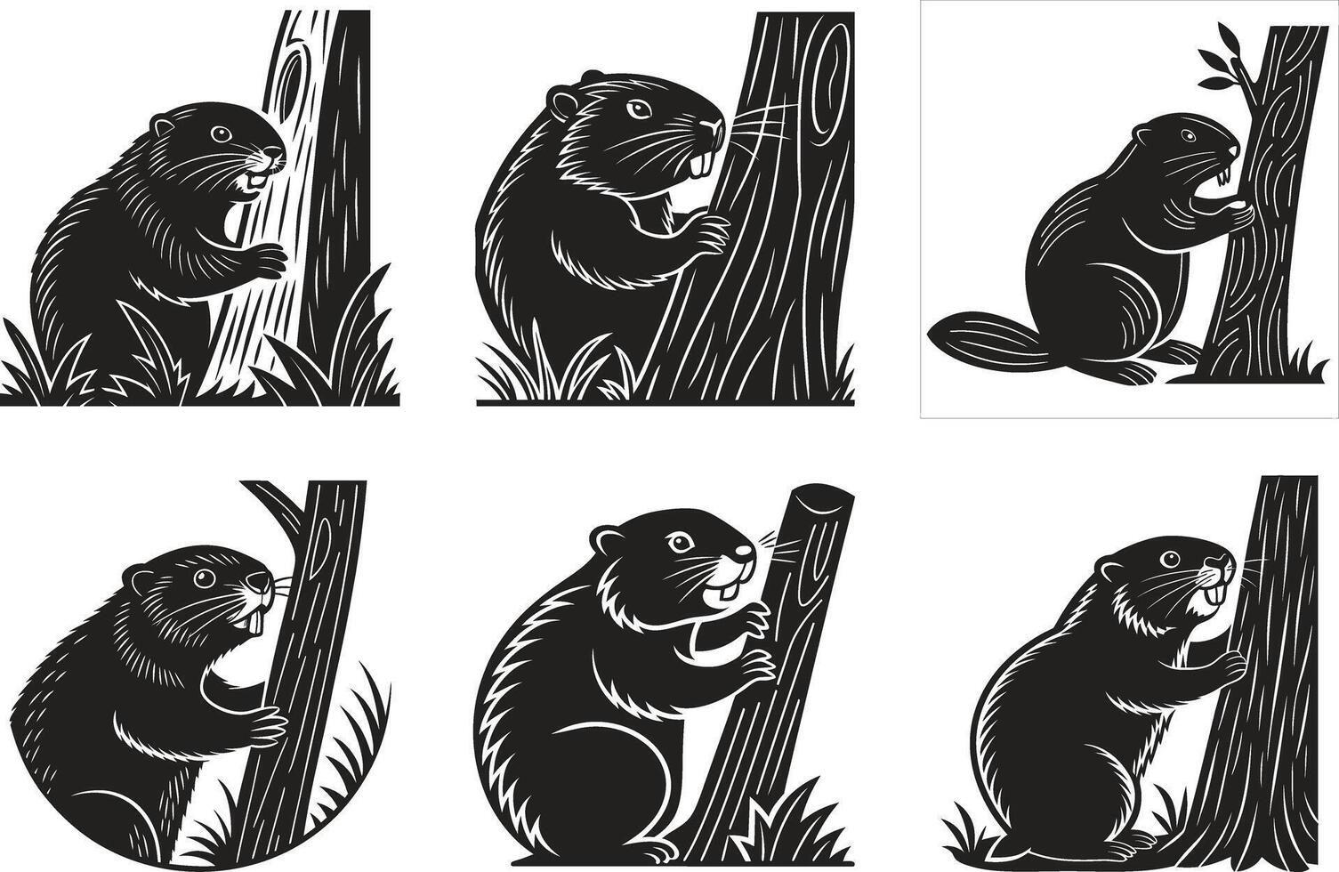 Beaver Figure Silhouette vector