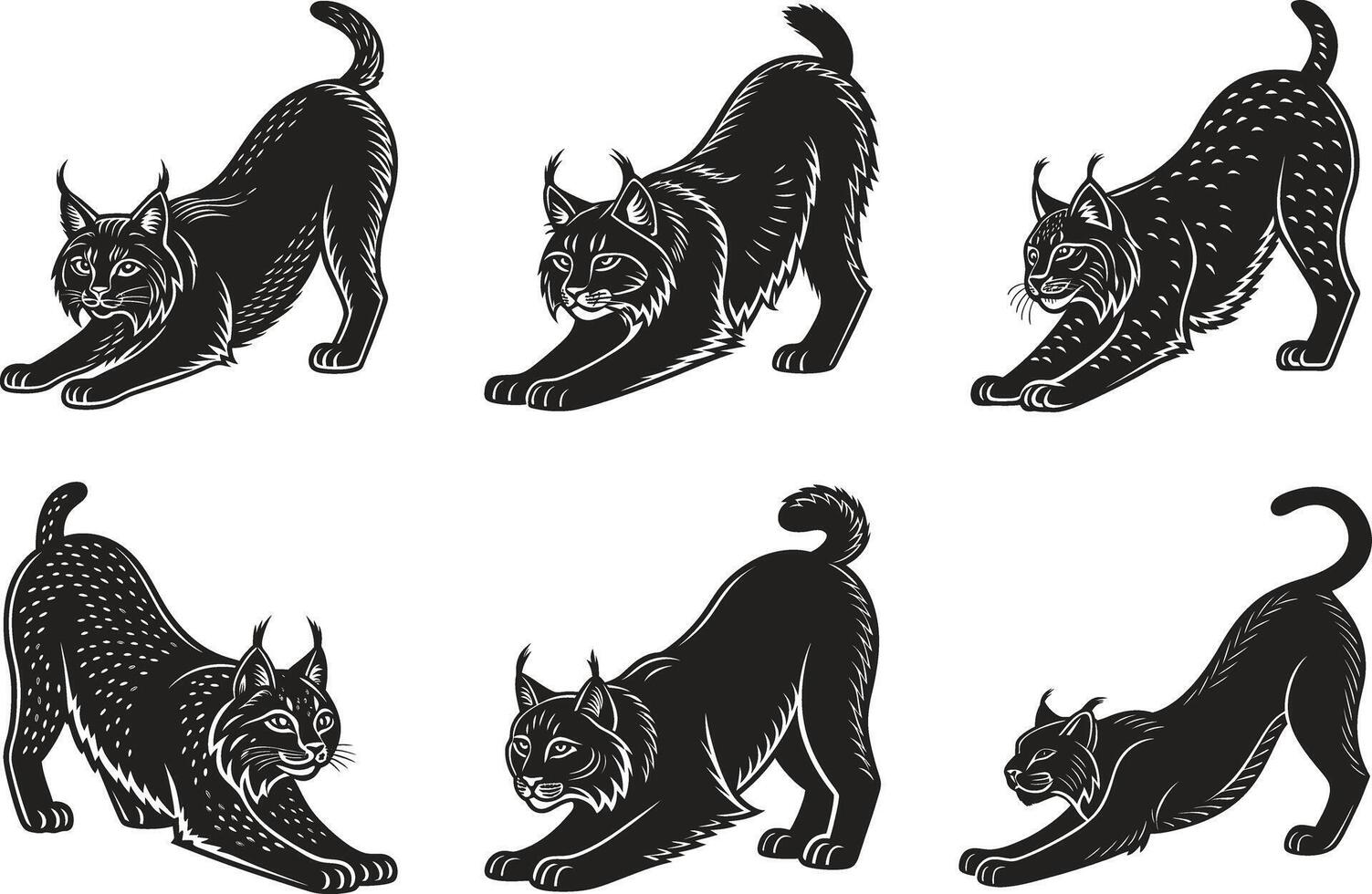 Lynx Silhouette Bundle vector
