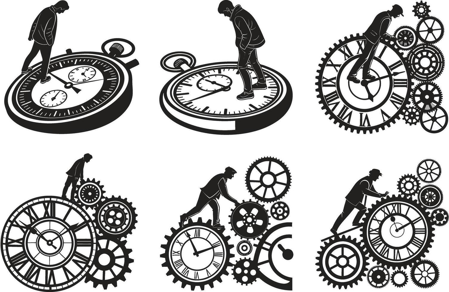 Time Machine Silhouette vector