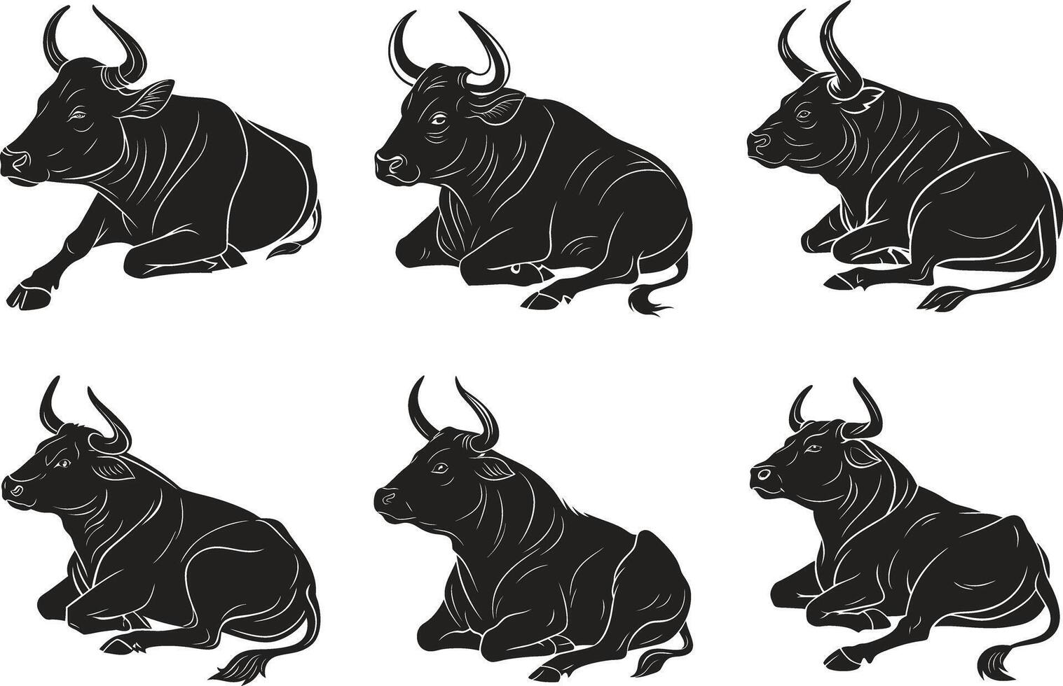 Charging Bull Silhouette vector