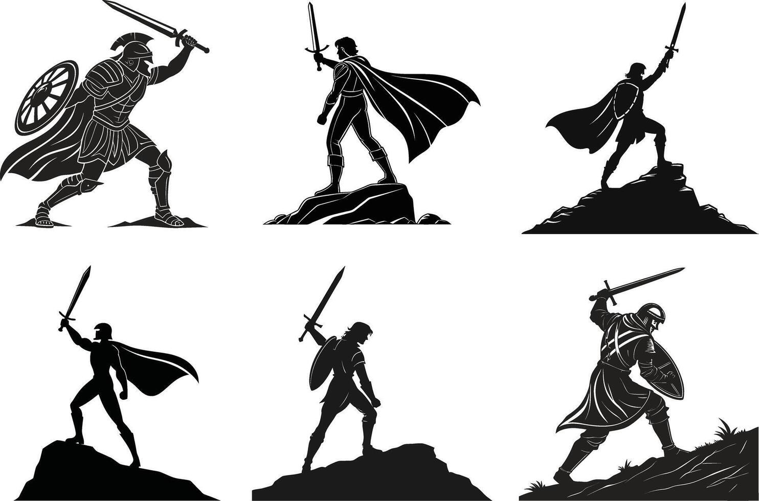 Warriors Through Time Silhouette vector