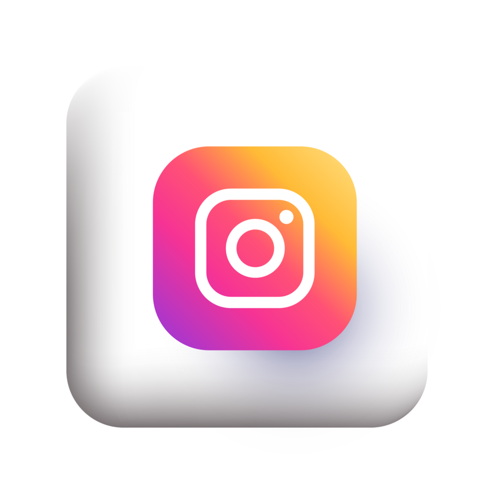 Instagram logo on a square white button png