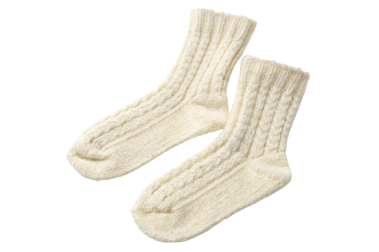 Fluffy wool socks with ribbed texture, providing ultimate warmth and coziness png