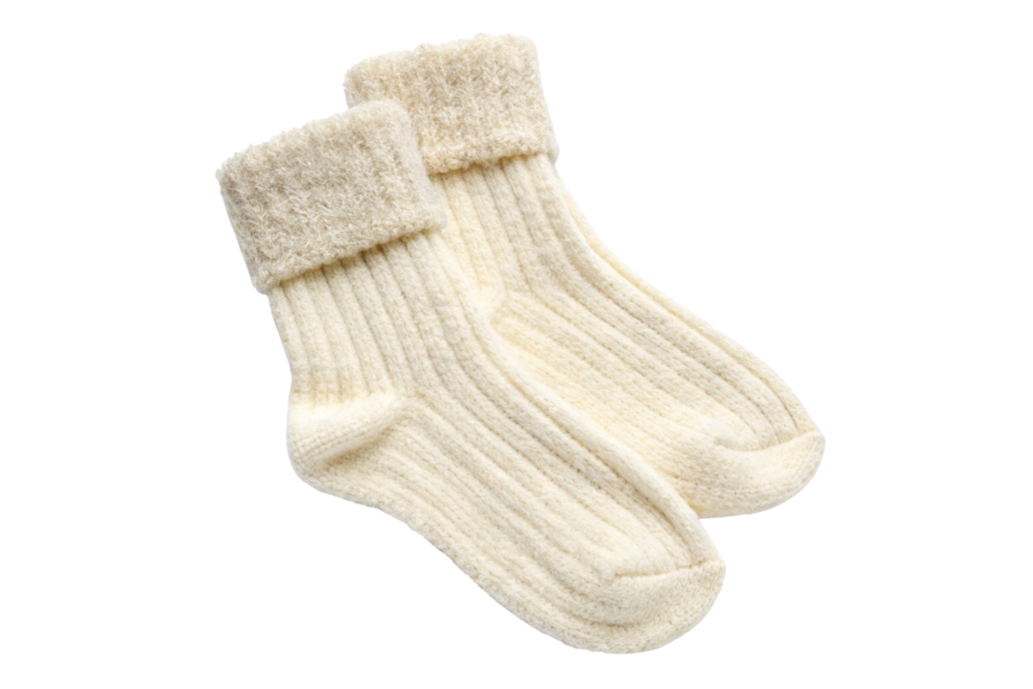 High quality thick knitted socks made of wool, designed for warmth and durability png
