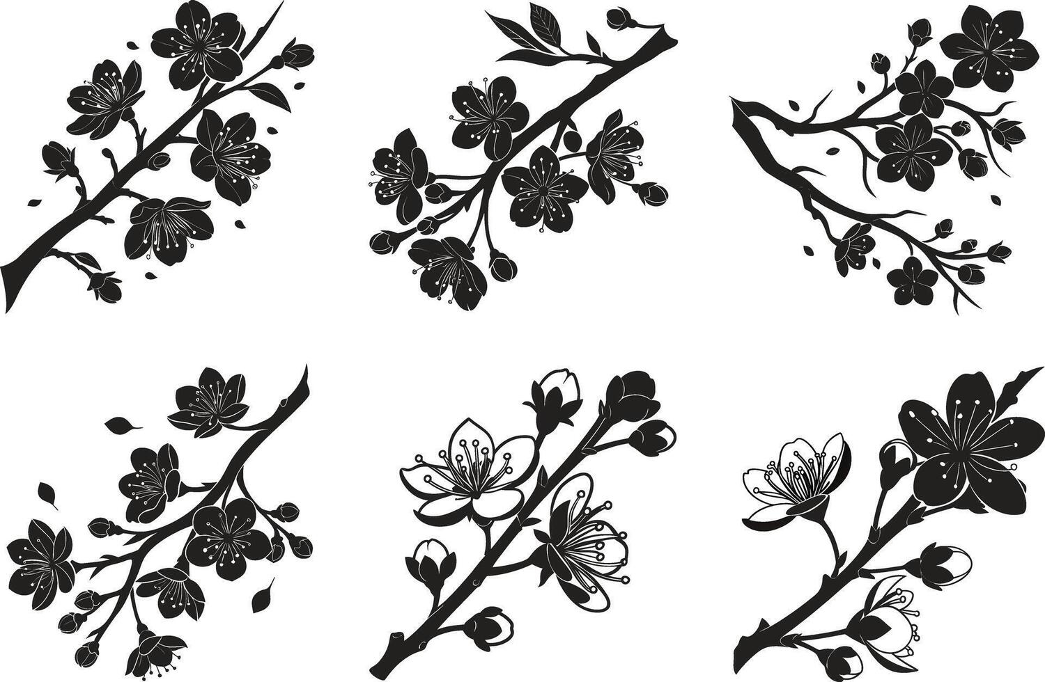 Timeless Floral Silhouettes vector