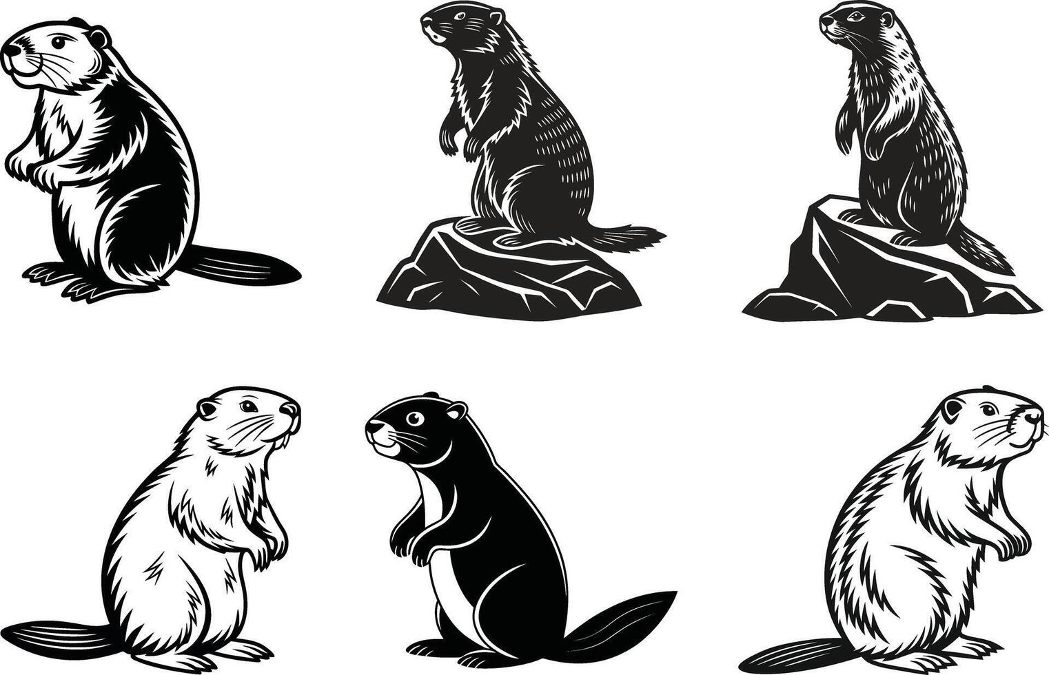 Beaver Silhouette Icon vector