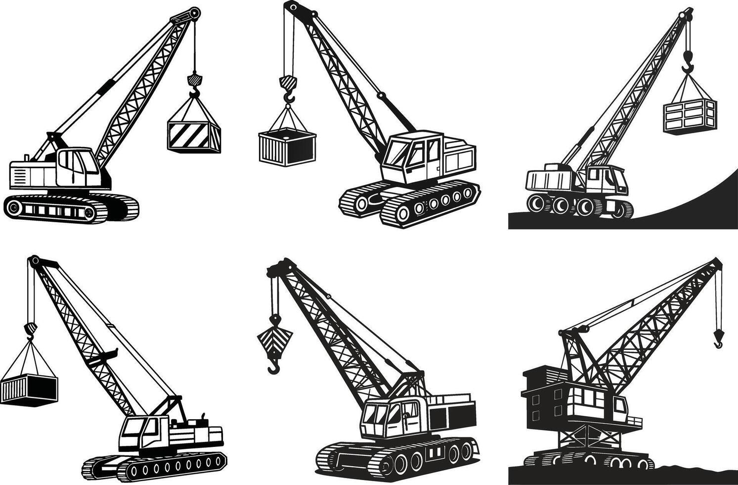 Industrial Crane Collection vector
