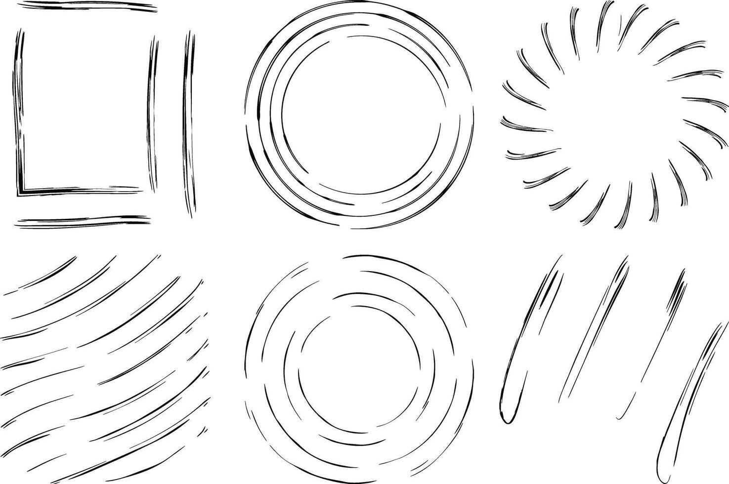 Handmade Brush Stroke Elements vector