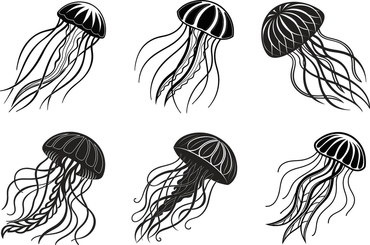 Jellyfish Silhouette Artwork vector