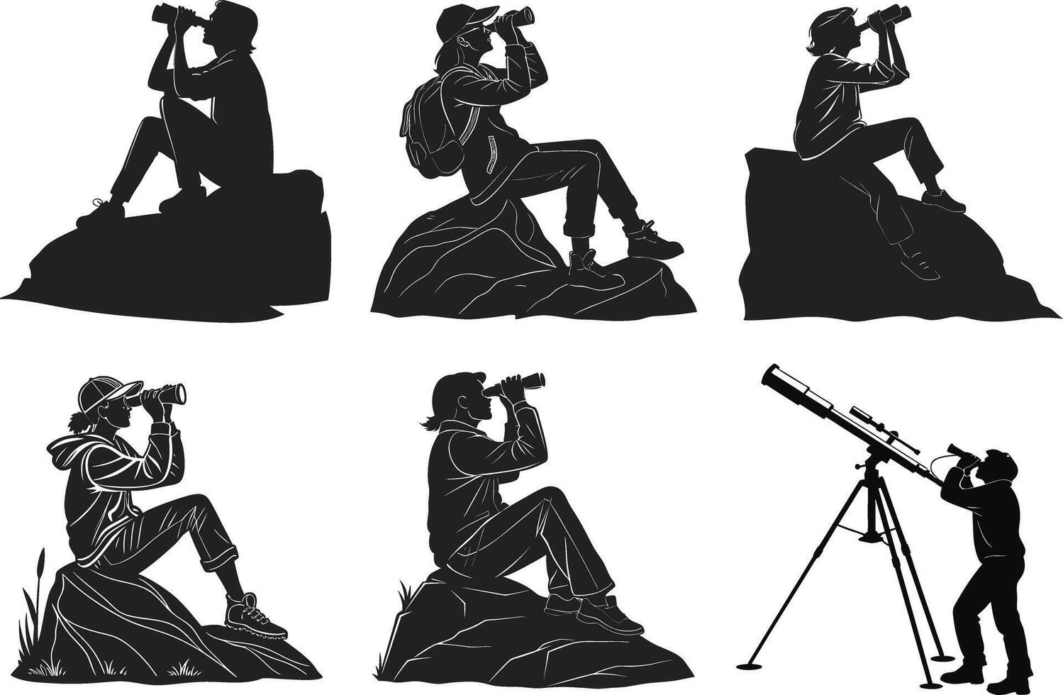 Galactic Discovery Silhouettes vector