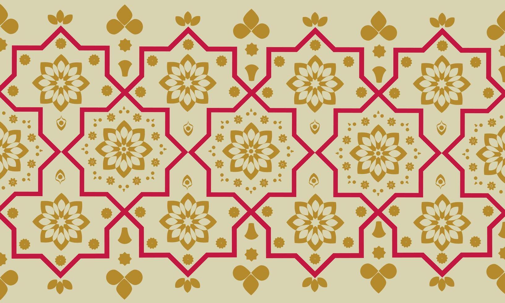 Beautiful Embroidery Floral Red Yellow vector