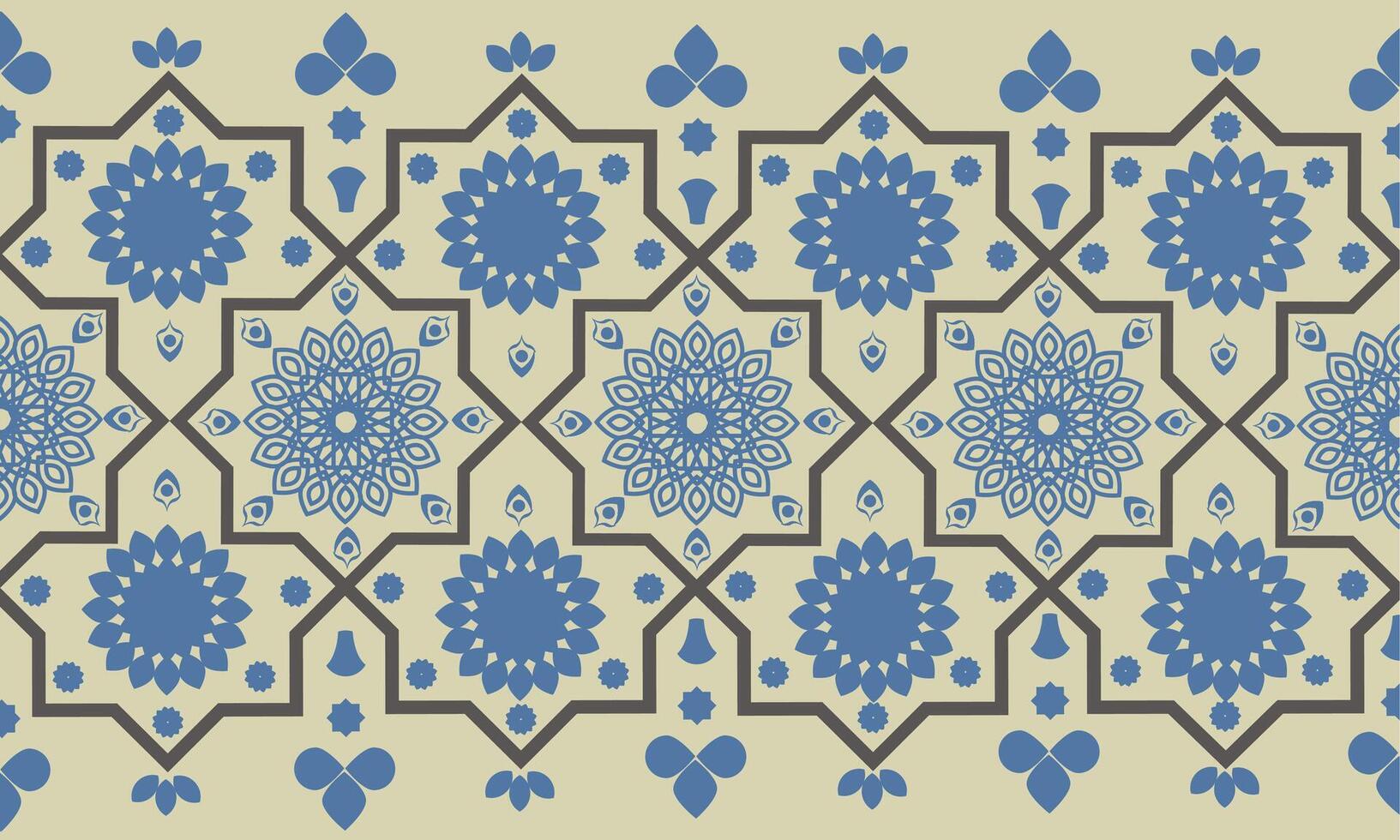 Beautiful Embroidery Floral Gray And Blue vector