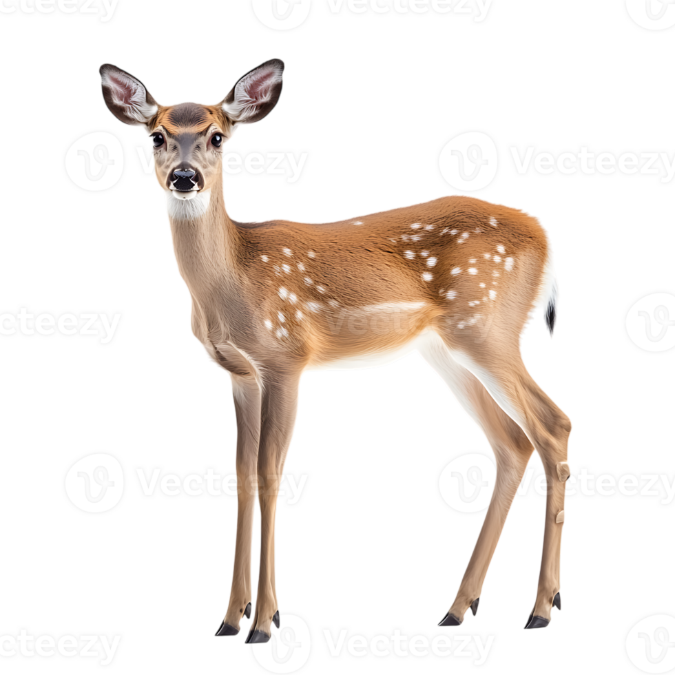 Gentle Deer Standing Calmly Isolated on Transparent Background png