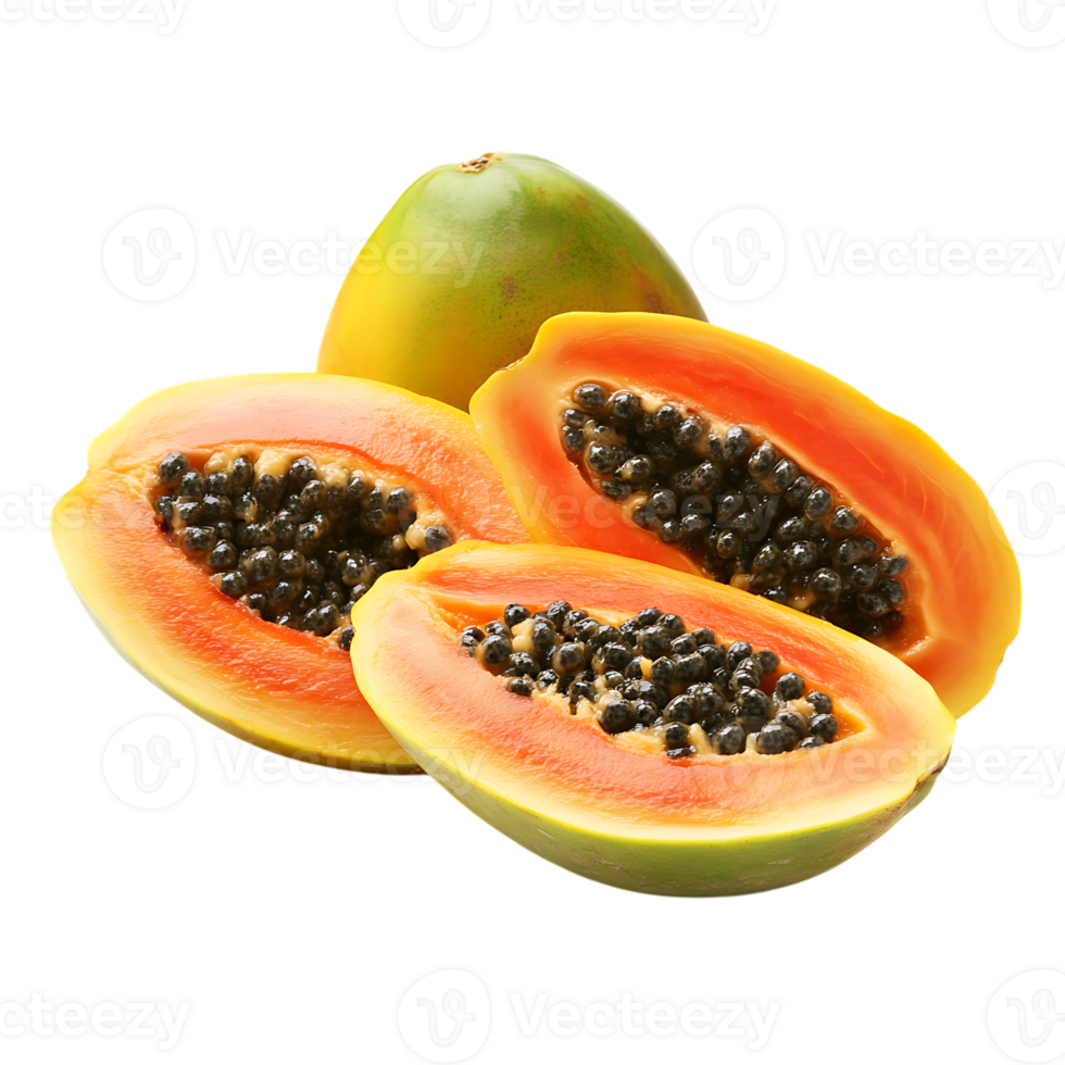 Fresh Papaya Fruit Isolated on Transparent Background png