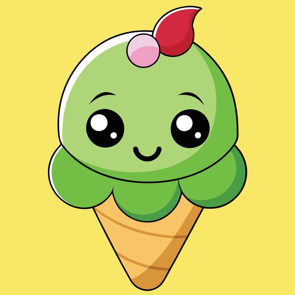 Cute and playful ice cream character vector