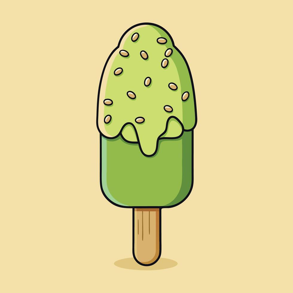 Cute melting ice cream cartoon vector