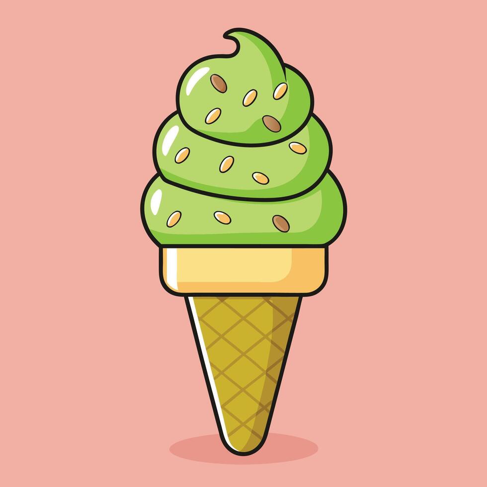 Cartoon ice cream dessert design vector