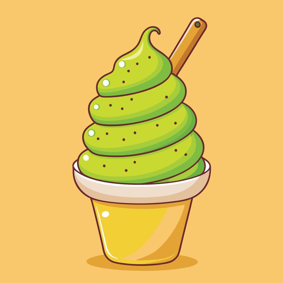 Ice cream cup with two scoops vector