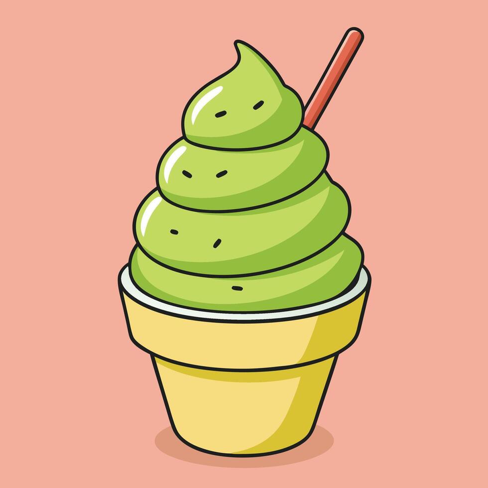 Cute summer ice cream treat vector